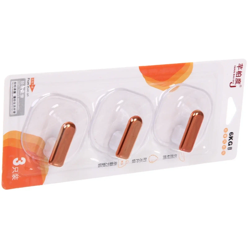 Крючки акриловые в наборе 3шт на липком слое «ДОМания», квадратные, прозрачные, нагрузка 6кг