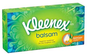 Салфетки Kleenex Balsam бумажные вытяжные в коробке 3 слоя 72 шт