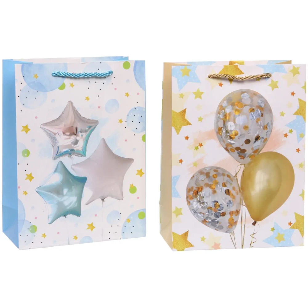 Пакет подарочный «Воздушные шары» 18*24*8,5 см, микс