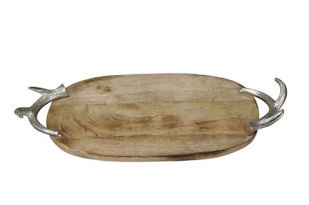 Поднос "Шале" 23х7х52см Дерево манго,алюминий