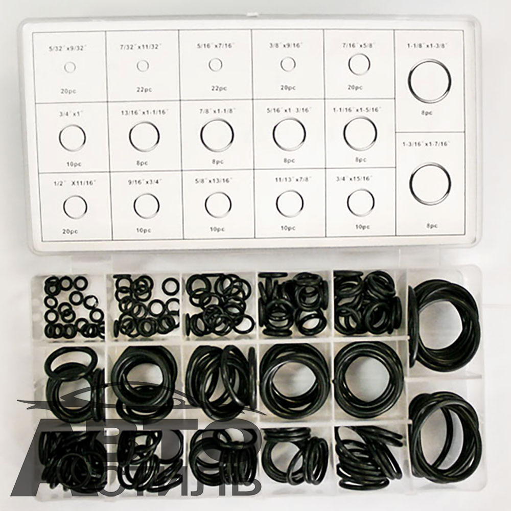 Набор пластик кейс  КОЛЬЦА резиновые 222шт (33940\2016)