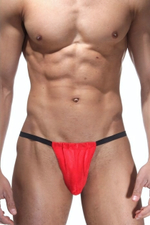 Оригинальные трусы с гульфиком-мешочком (Размер: S-M) (Цвет: красный с черным)