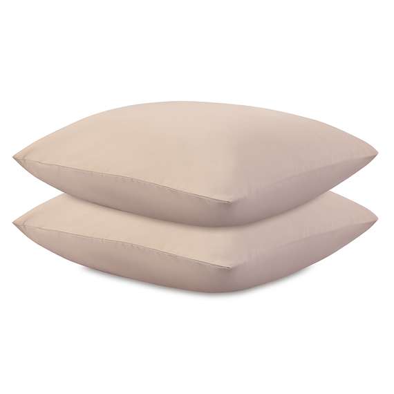 Набор наволочек из премиального сатина бежевого цвета из коллекции essential, 70х70 см