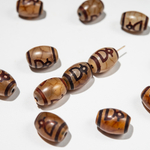 Бусина Дзи "Бог богатства" из агата, 10*14мм, коричневый