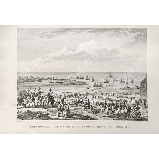 Высадка англичан в Голландии. Гравюра из альбома Военные кампании Франции. Париж. 1834