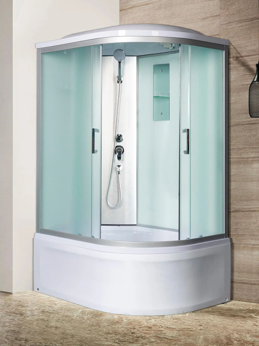 Душевая кабина RIVER  DESNA  XL 120/90/44 MT L 120х90 см,  матовое стекло, поддон высокий, крыша, левосторонняя, увеличенная высота