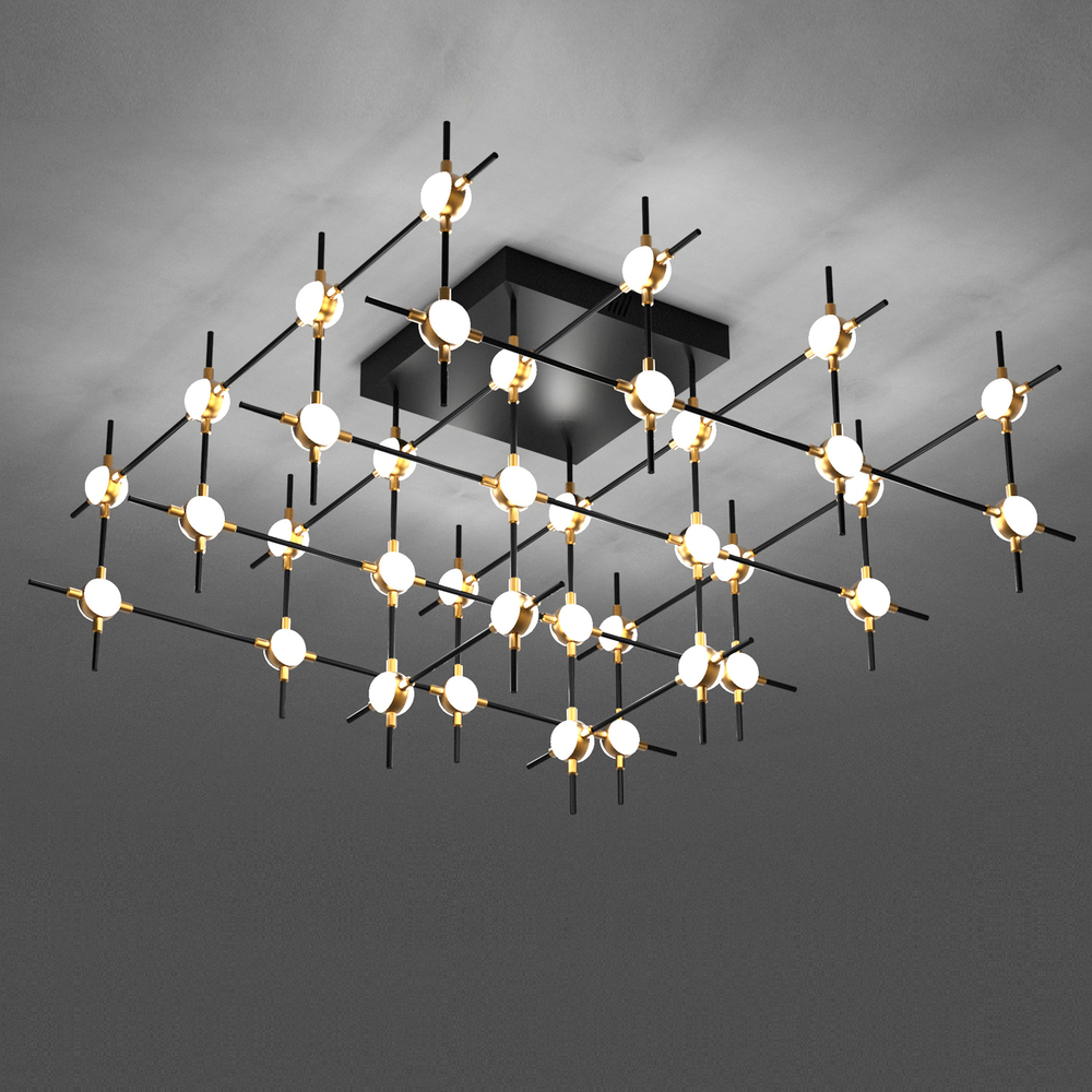 Потолочный светильник Molecular 36 black/gold
