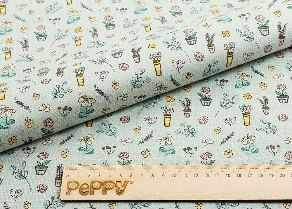 Ткань для пэчворка Peppy Мартовская песня, отрез 50х55 см, 146 г/м², МП-02 зеленый, Peppy