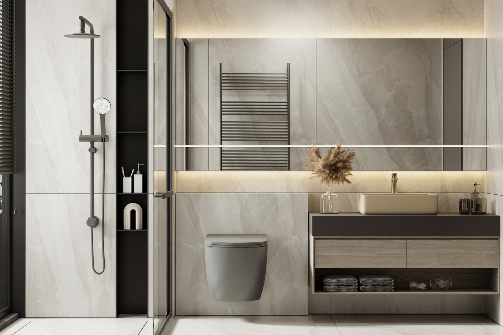 Унитаз ABBER Bequem AC1101TMG подвесной серый матовый, безободковый, смыв торнадо