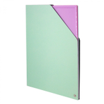 Папка архивная Alingarr, A4, 330*250 мм, пластик, 1500 мкм, на резинке с 4 файлами, бирюзовая