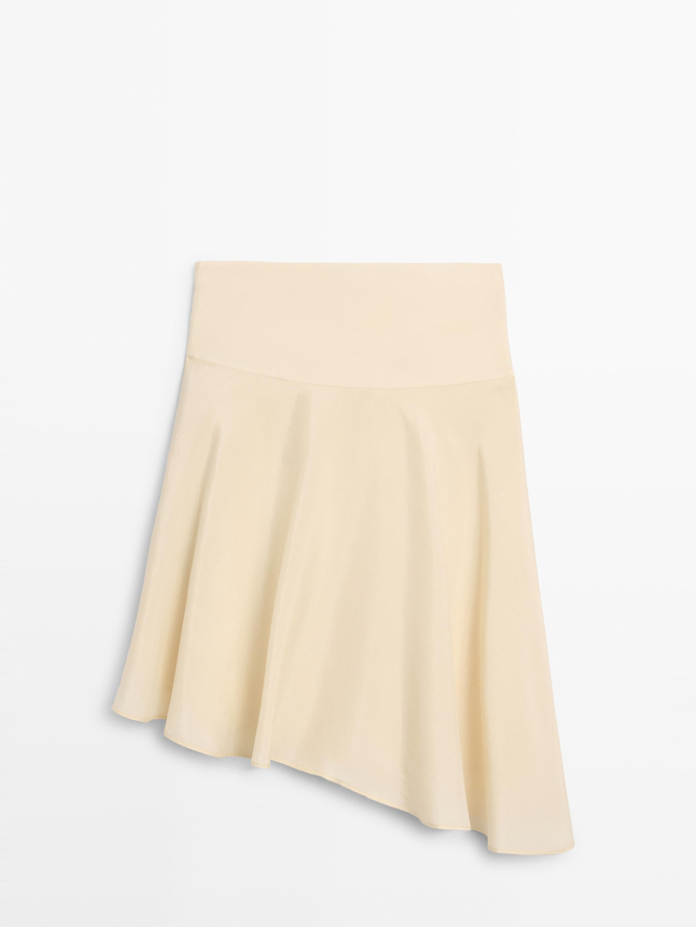 Massimo Dutti Струящаяся асимметричная юбка миди, золотой