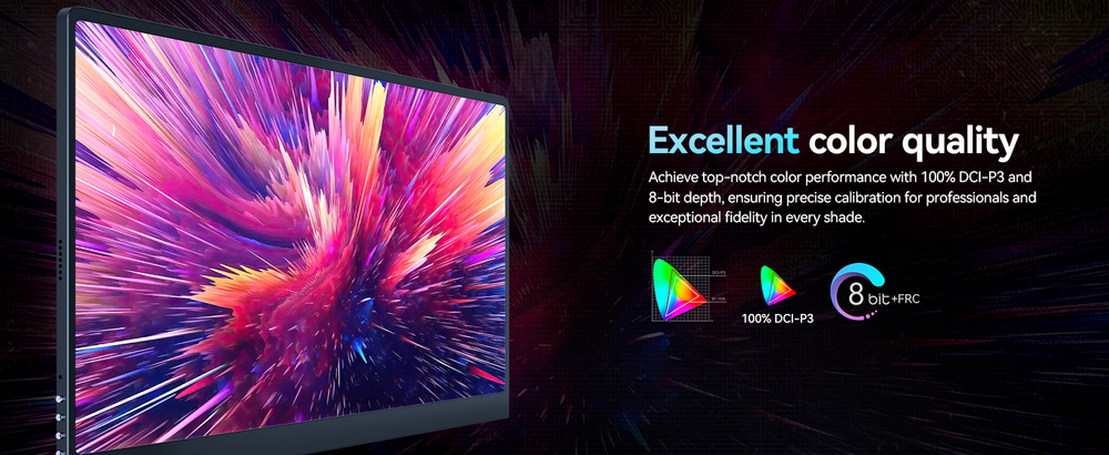 Портативный 16" монитор с защитным чехлом Ucolor O2 3K OLED 2880x1800, 120 Гц