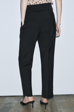 ZARA БРЮКИ С ПОЯСОМ-БАНТОМ — ZW COLLECTION LIMITED EDITION, ЧЕРНЫЙ