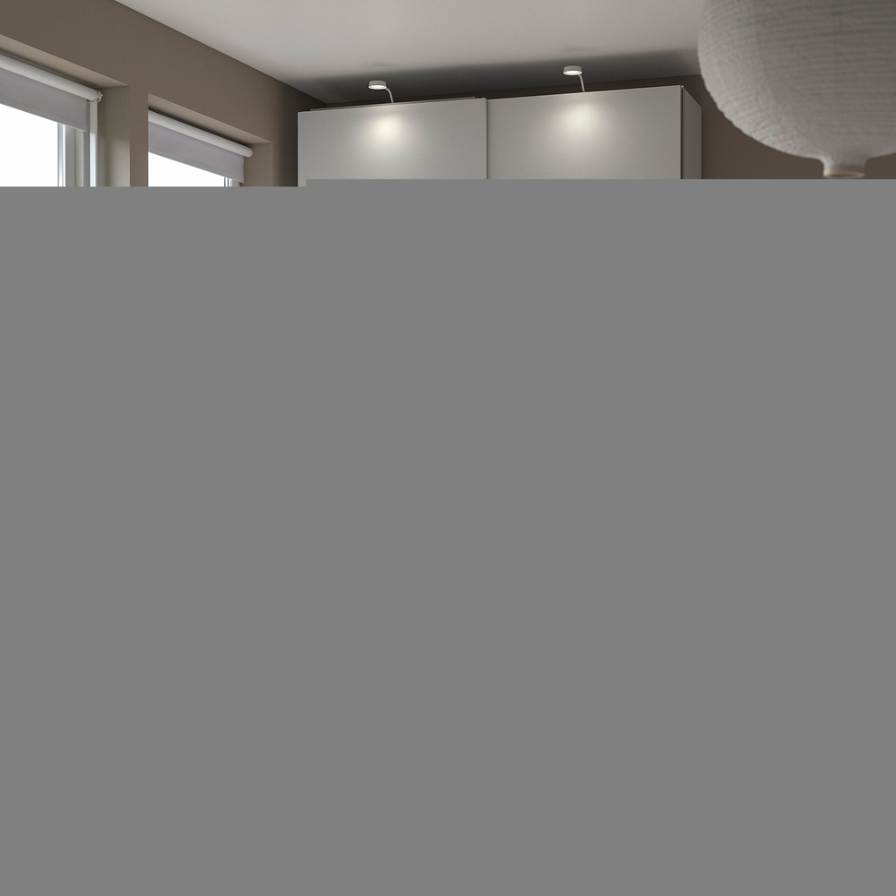 Шкаф-купе PAX HASVIK двухдверный с 2 полками и 4 штангами (белый)  220*60*260