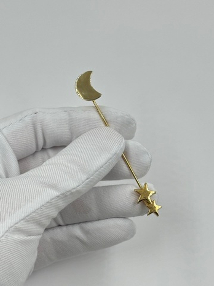 Брошь булавка с луной и звездами