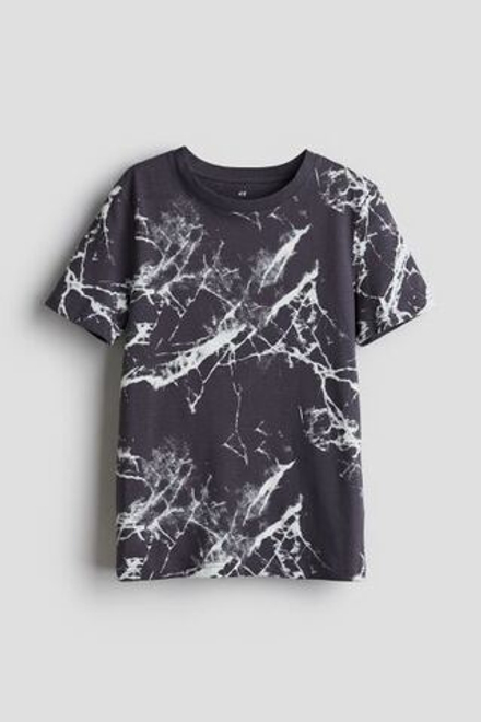 H&M Футболка с контрастными принтом, серый