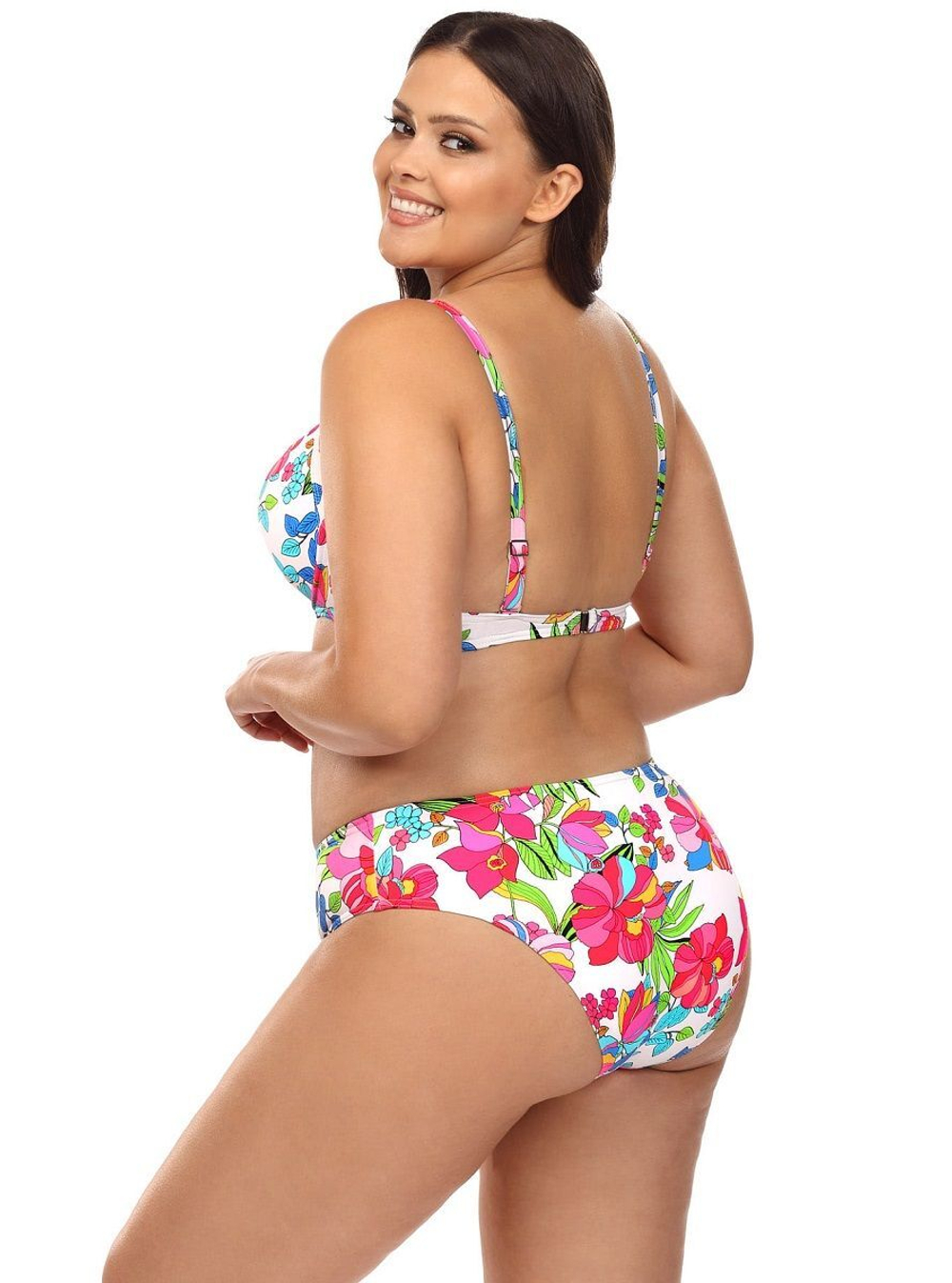 Раздельный купальник plus size с ярким цветочным рисунком (Размер: 85F/42) (Цвет: разноцветный)