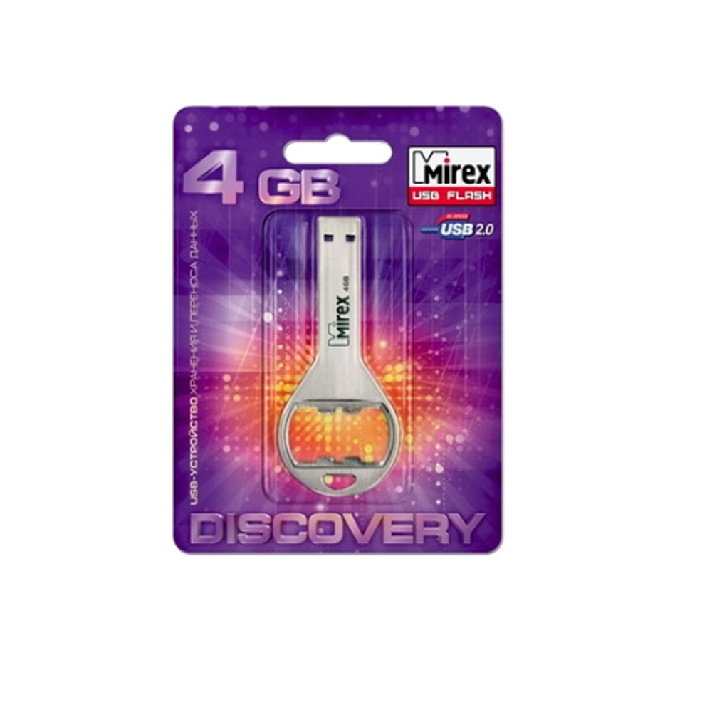 USB Флешка 4Gb Mirex BOTTLE OPENER, USB 2.0, металл, серебряный