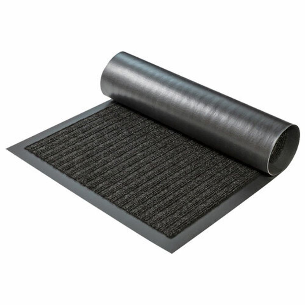 Коврик придверный 40х60 см, ЧЕРНЫЙ, влаго-грязезащитный, 450 г/м2, ребристый, PRIMILA EXTRA, 701027