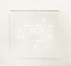 Donel Термостат с датчиком пола, простой, 16 A, 55*55 мм., белое стекло, серия DTEF