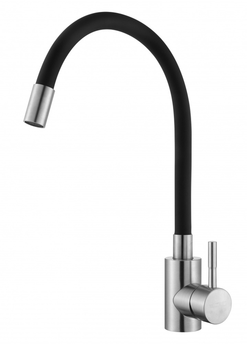 59304-GC Смес. из НЕРЖ. для кух. (САТИН с гиб. чер. изл.) HANSEN  (20/1шт)