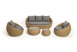 "Барселона" лаунж-зона из искусственного ротанга, цвет соломенный