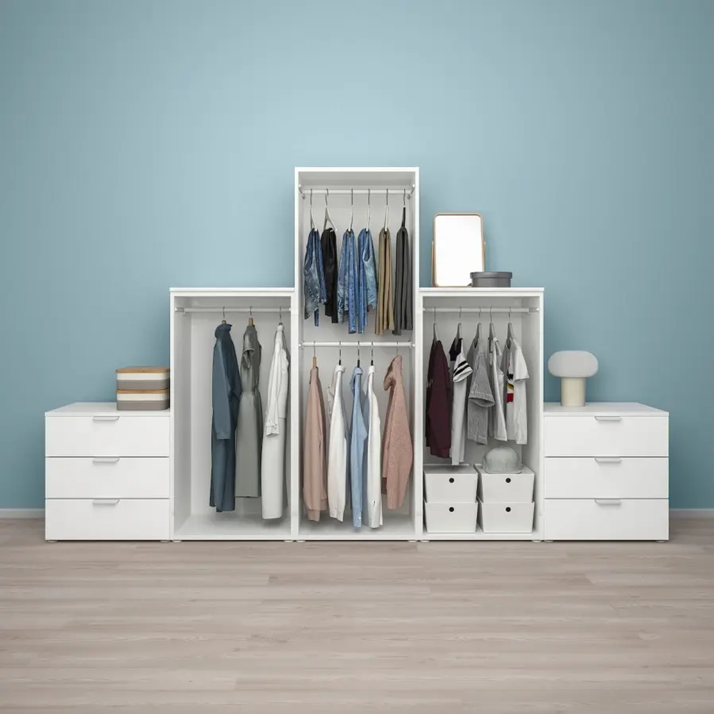 Платяной шкаф - PLATSA/FONNES/IKEA/ ПЛАТСА/ФОННЕС ИКЕА,300x57x181 см, белый