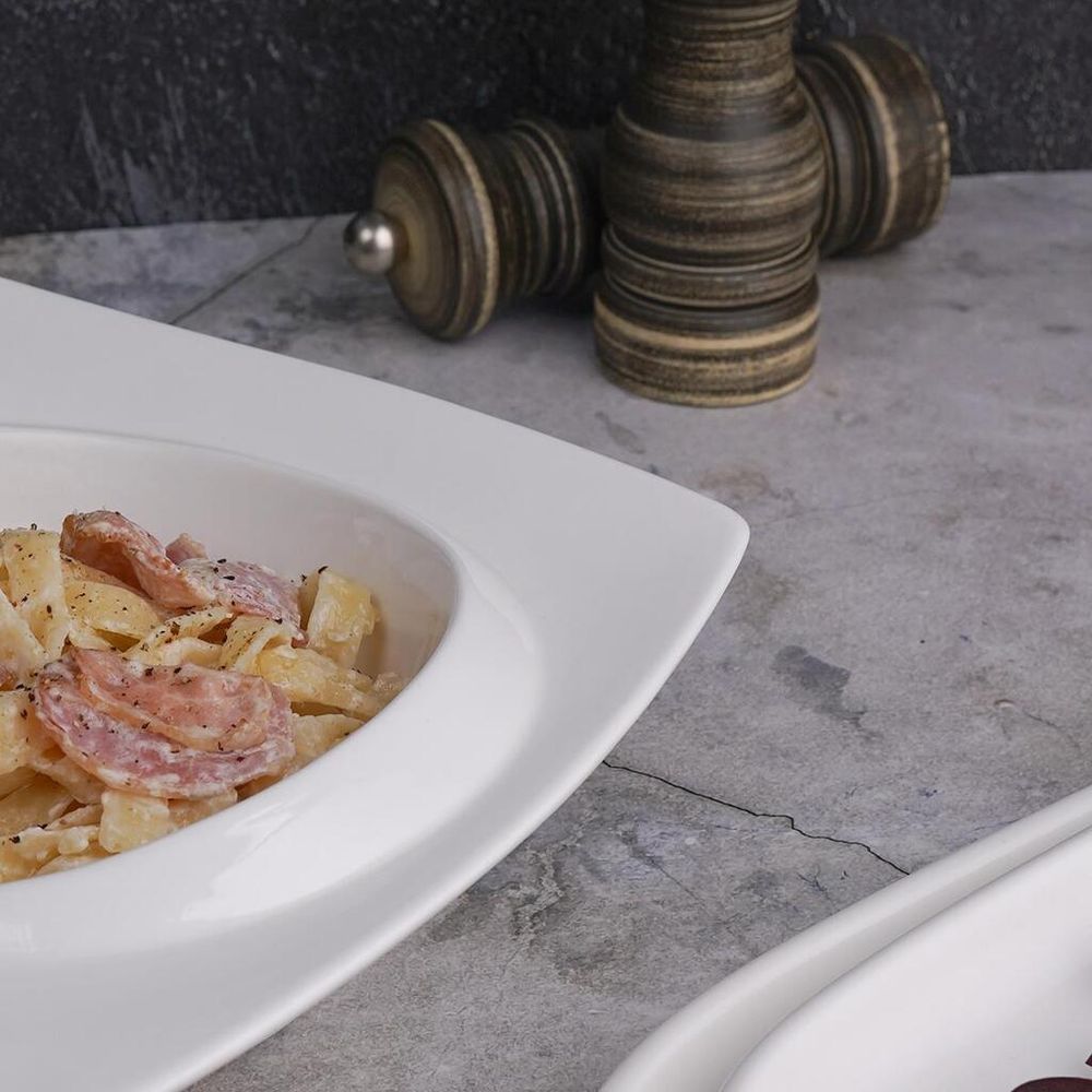 Салатник 400 мл 20*20 см h5,5 см с бортом Asymmetry белый фарфор NEW P.L. Proff Cuisine [3]