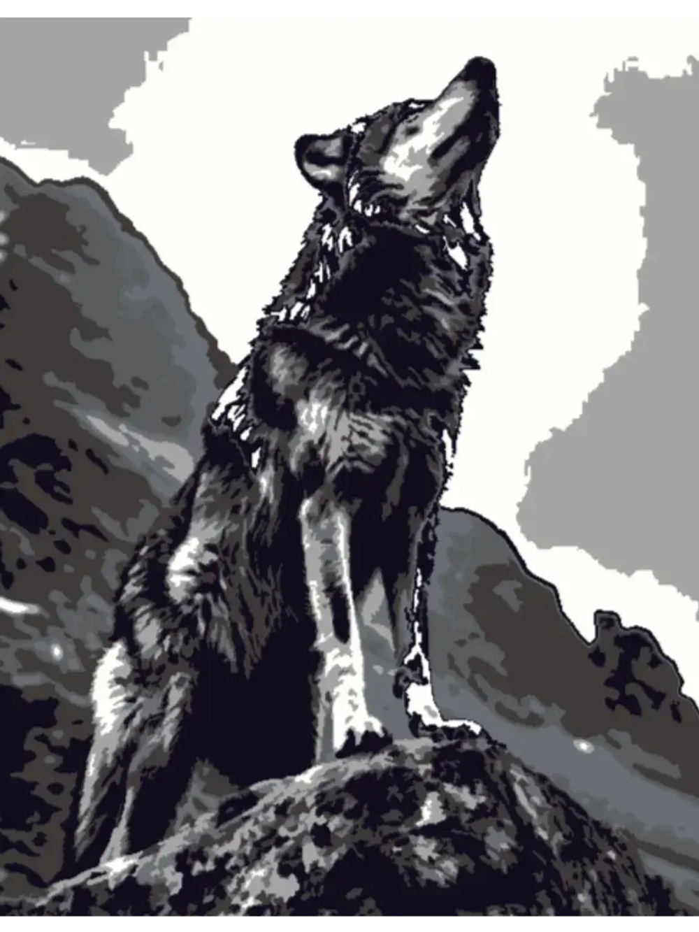 Картина по номерам оживающая Волк