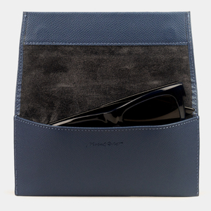 Футляр для очков Lentille из кожи сафьяно, синего цвета