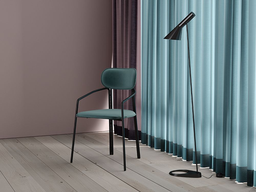 Стул Ror, Round, велюр, черный/зеленый