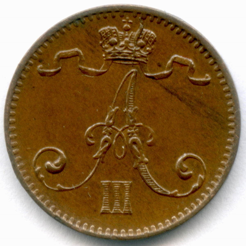 1 пенни 1883 год. Россия для Финляндии. XF-