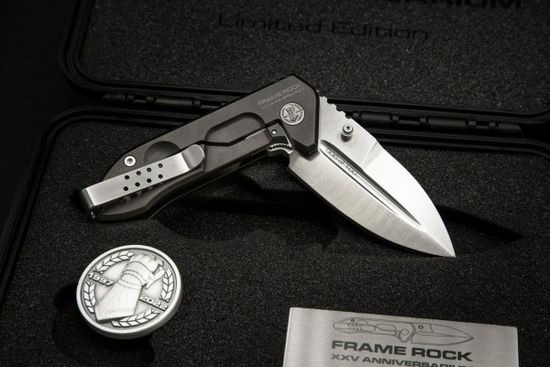 Нож Extrema Ratio Frame Rock XXV ANNIVERSARIUM юбилейный лимитированный выпуск "25 лет", номер 66 из 100 - сталь N690, рукоять титан