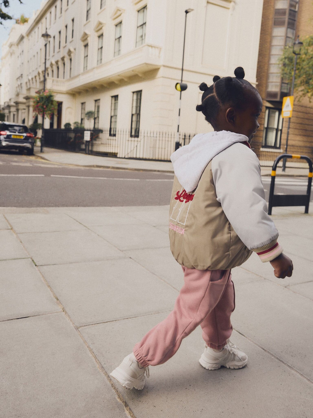 Бомбер с капюшоном для девочки Next E25-112, Бежевый, Серый