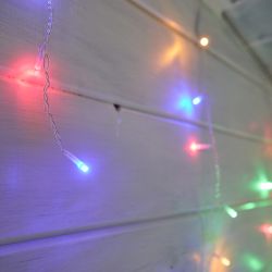 ULD-B12006-195-TTK MULTI IP44 Бахрома светодиодная с эффектом мерцания. 12м. Соединяемая. 195 светодиодов. Разноцветный свет. Провод прозрачный. ТМ Uniel