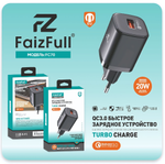 Зарядное устройство FaizFull FC70 20W QC3.0 3A USB Black
