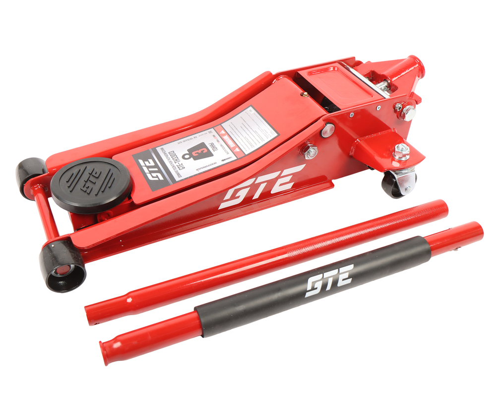 Домкрат подкатной 3т 75-505мм двухпоршневой низкопрофильный GTE