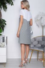Платье Игра на контрасте серо-белое П10040 LT Collection