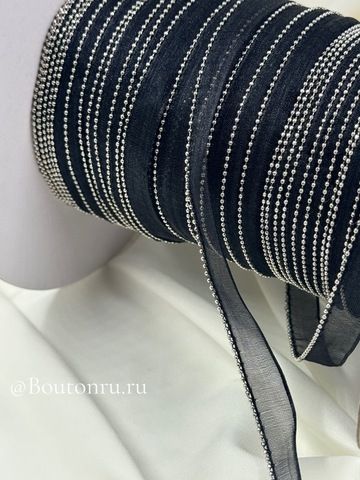 Кант из черной органзы с цепью мониль