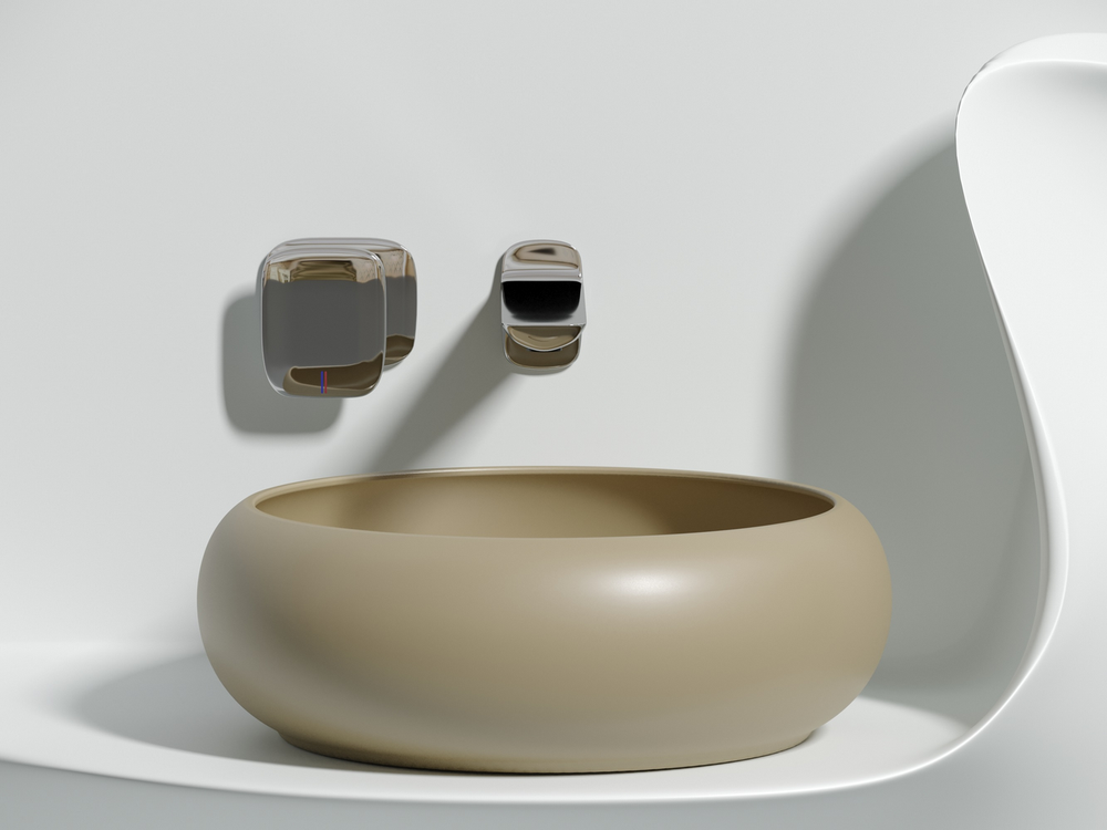 Умывальник чаша накладная круглая (цвет Капучино Матовый) Element 360x360x120мм