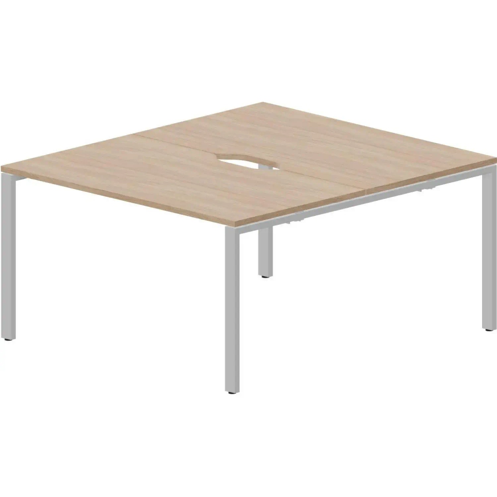 Стол составной STRIKE 2раб.м 2эр.в. 1380х1566 STN2TV148OWAL Дуб св.,оп.Алюм