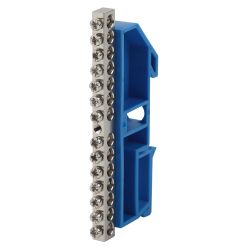 Шина ЭРА NO-222-88-1 N ноль на DIN-изоляторе ШНИ-6х9-14 никелированная Д-Синий | Шины N, PE, PEN