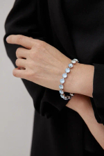 Браслет Crezus, с кристаллами, CZ24-S40 (голубой)