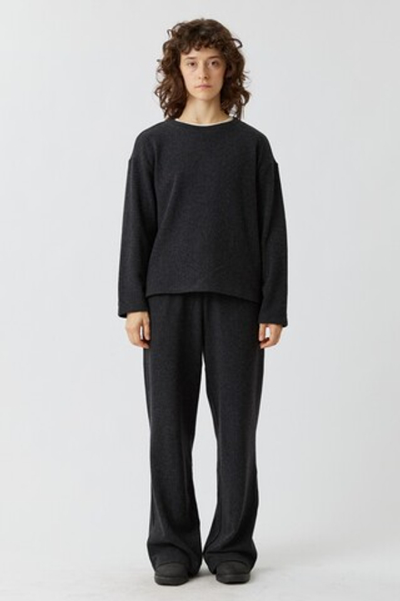 Топ с разрезами из серой шерсти