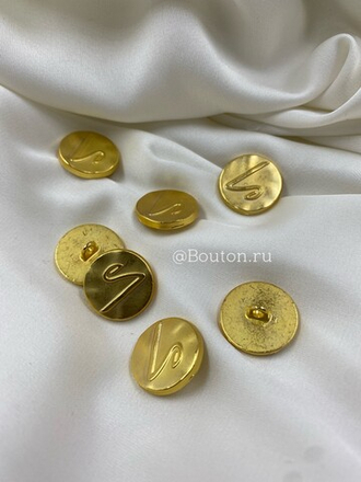 Пуговицы "S" лого Скиапар. золотые 17 мм скидка