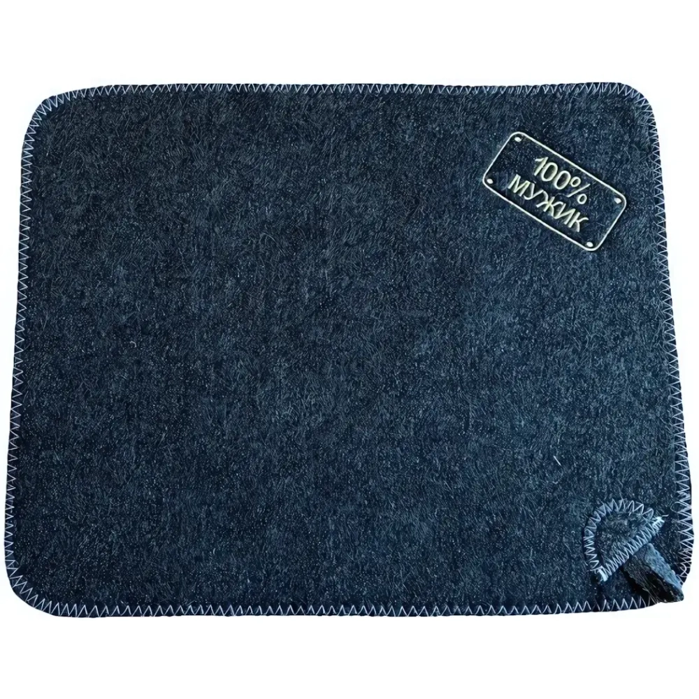 Коврик банный с вышивкой серый «100% мужик» 38*48см