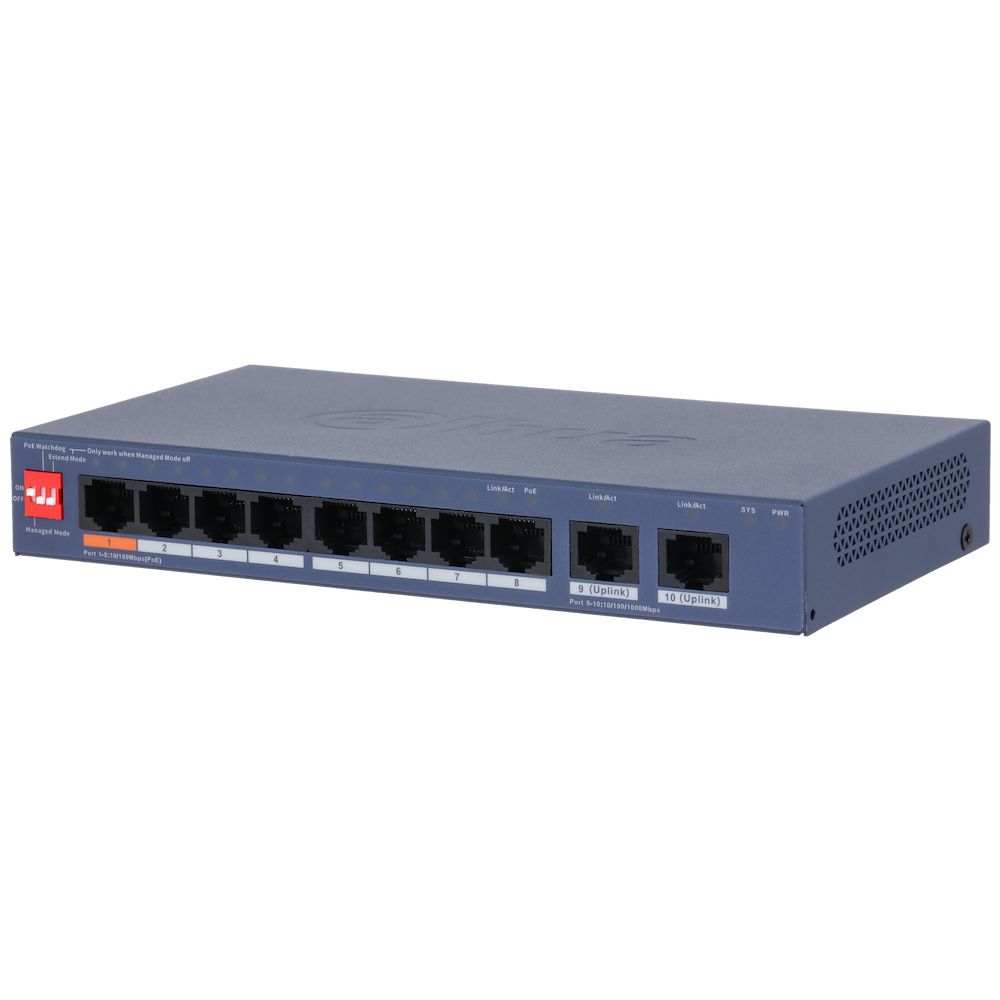 Управляемый коммутатор на 8 PoE портов DH-CS4010-8ET2GT-60