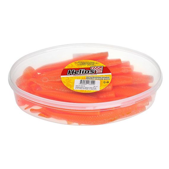 Виброхвост несъедоб. Pike King 6.3&#39;/16 см Orange &amp; Sparkles 25шт. (HS-37-022-N) Helios