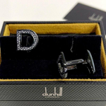 Запонки Dunhill D-Buckle (латунь,кожа ската)