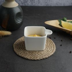 Соусник 70 мл 7,5*6 см h4,5 см Mini Mix с ручкой белый фарфор P.L. Proff Cuisine [6]